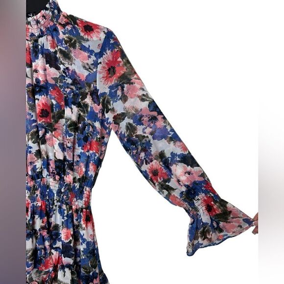 Misa Los Angeles x Revolve Tie Dye Floral Savanna Asymmetrical Hem Dress XS - Picture 8 of 13